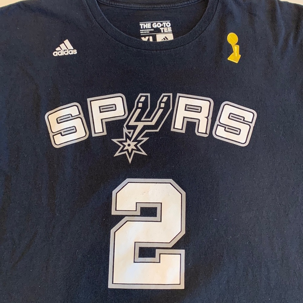 Spurs #2 Leonard Black Tee, XL